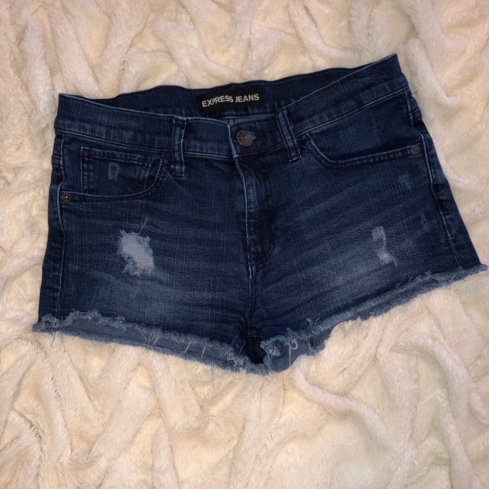 Express Denim Cut Off Shorts